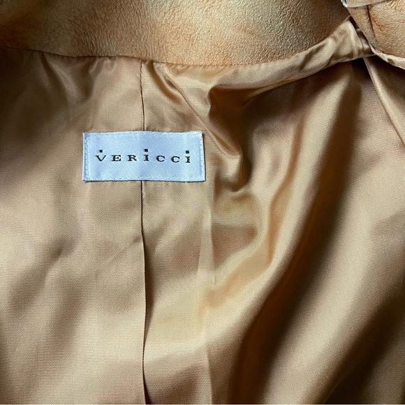 Vericci Tan Suede Fringe Leather Coat • Western Boho Festival Jacket (S) - Picture 7 of 15